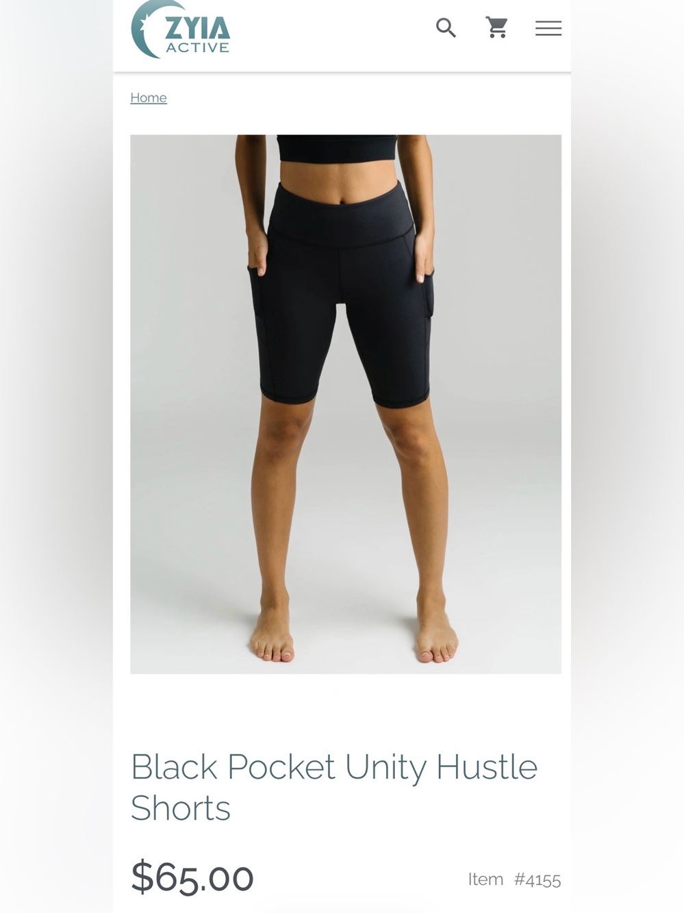 NWT ZYIA Black Pocket Unity Hustle Bike Shorts